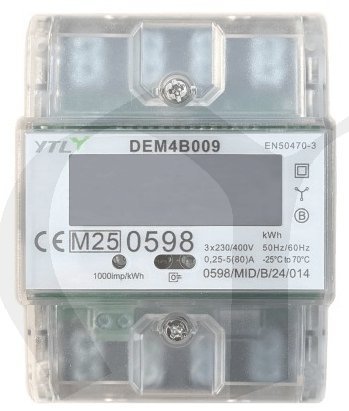 Elektroměr DEM4B009 0,25-80A, MID